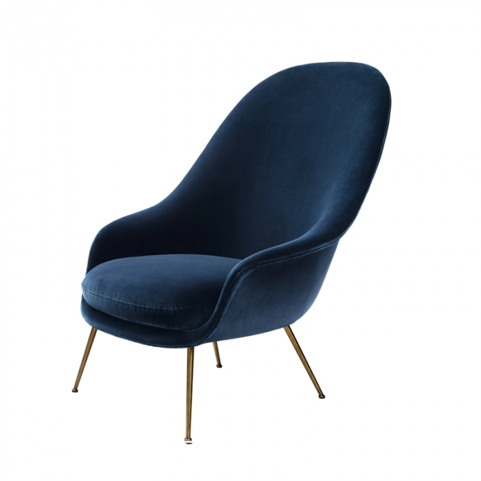 Fauteuil Bat Lounge dossier haut - Velvet 4958 (Outlet)