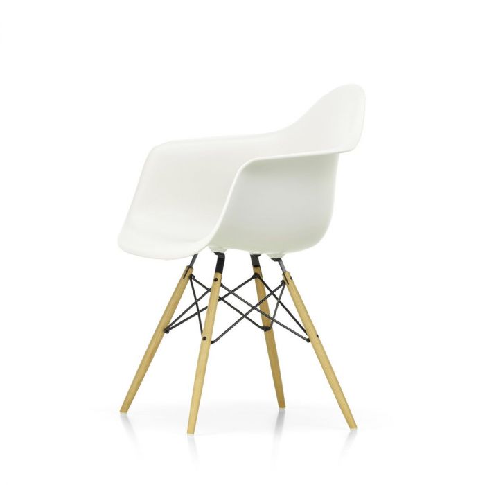 Eames fauteuil DAW - Blanc / Erable foncé (Outlet)