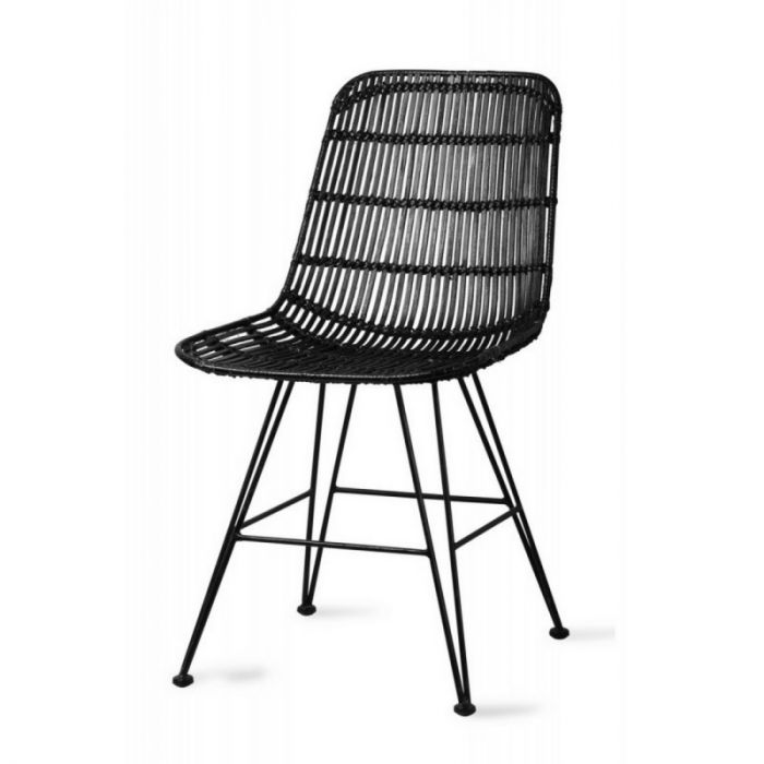 Rattan Chaise en rotin - Noir (Outlet)