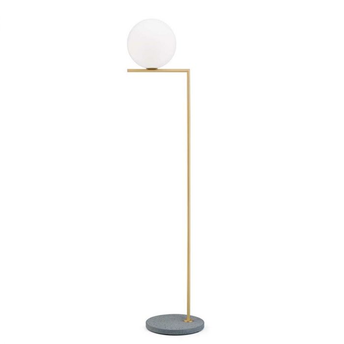 Lampadaire IC F1 Outdoor - Laiton brossé / Lave Grise (Outlet)