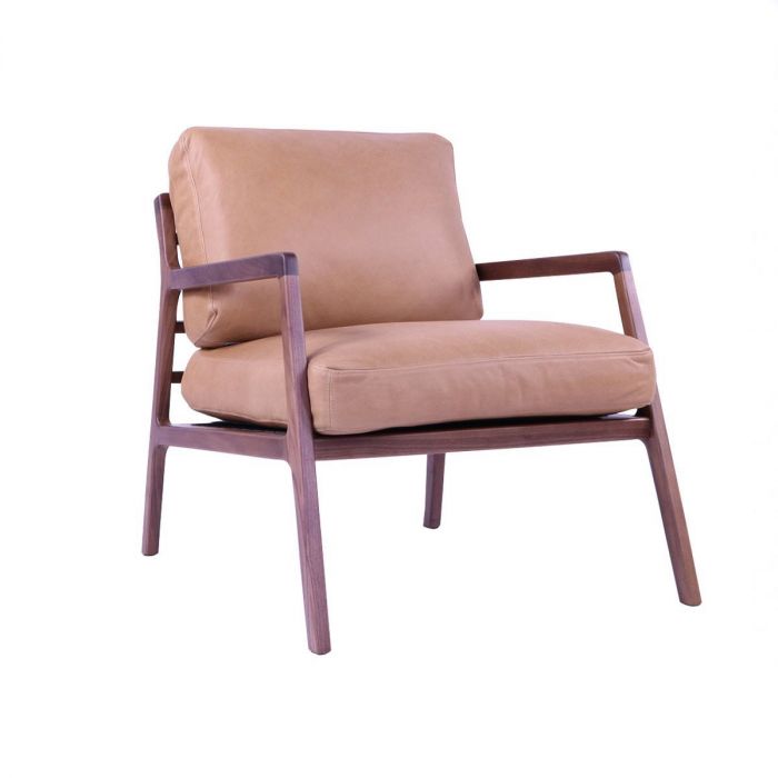 Osaka fauteuil - Noyer / cuir canyon montana (Outlet)