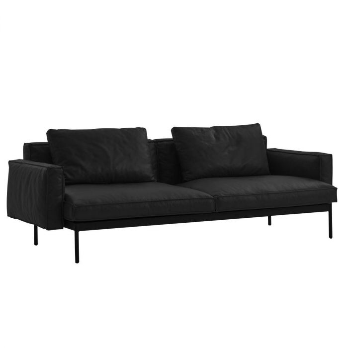 Sofa lounge - Cuir Noir (Outlet)