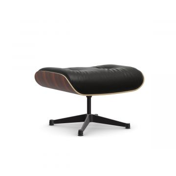 Ottoman Lounge Chair - Cuir premium noir / Palissandre Santos / Piètement noir (Outlet)