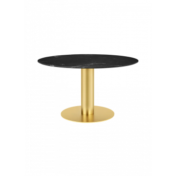 Table ronde Gubi 2.0 - Ø130 cm - Laiton / Marbre noir (Outlet)