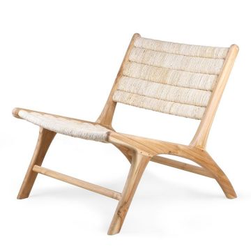 Abaca/ Teak Lounge Chair (Outlet)
